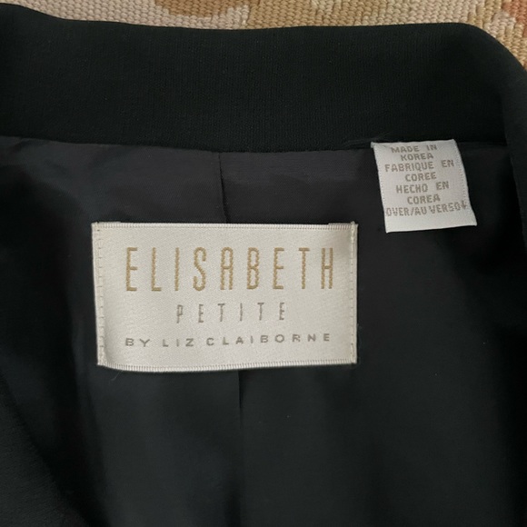 Classic black blazer by Liz Clairborne size 14P tailored shape button front - Picture 7 of 8